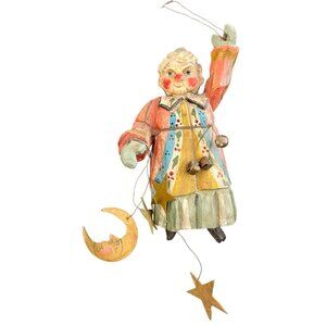 House Of Hatten Christmas Ornament Folk Art Enchanted Forest Lady Elf 9"